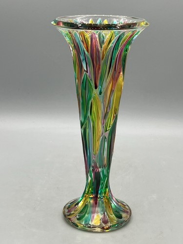 Jarrón arco iris italiano vintage Due Zeta Venezia 7,75 pulgadas de alto - Imagen 3 de 15