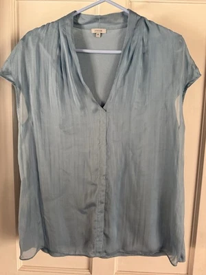 Jigsaw Women’s Light Blue Sleeveless Silk Top Size Medium (UK 12) - Image 1 of 4