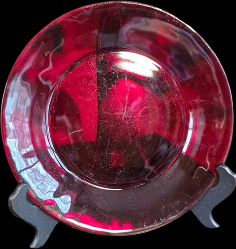 Vintage Glass Ruby Red 9.25'' Dinner Plate Anchor Hocking