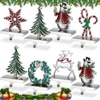 Set of 8 Christmas Stocking Holder Fireplace Stocking Hooks Mantel Snowman Sn...