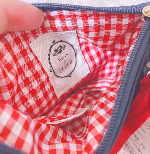 Maison De Fleur Strawberry Pink Pouch Ribbon Tissue Case Rare Find - Picture 7 of 8