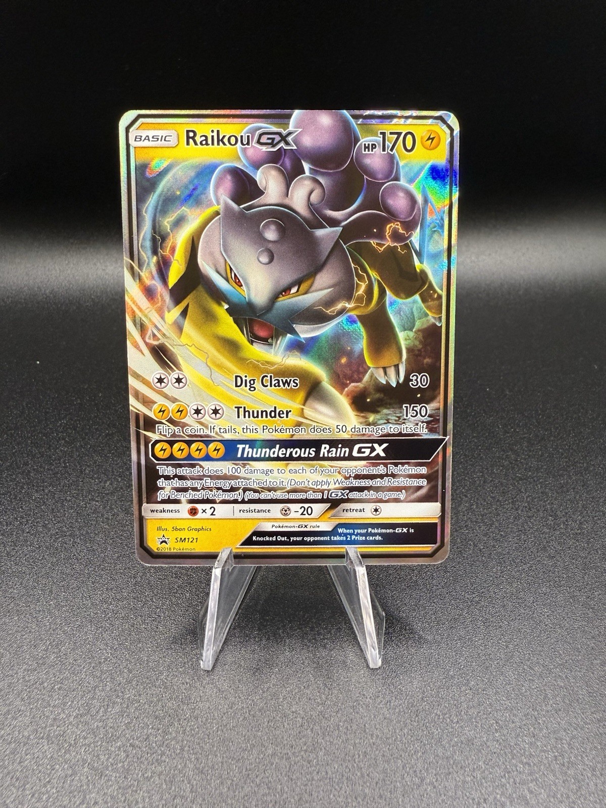 NM Pokemon TCG Sun & Moon Black Star Promo Card Raikou GX SM121
