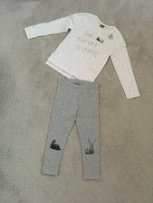 Next Girls Bunny Outfit 5-6 Years Easter Leggings Top Set Rabbit Age 5 Cute Tags