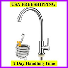 Brushed Nickel Stainless Steel Single Handle Single Hole Faucets High Arc Col...