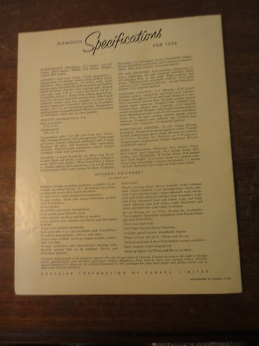 Original 1956 Plymouth cars advertising brochure - Canada - - Picture 6 of 6