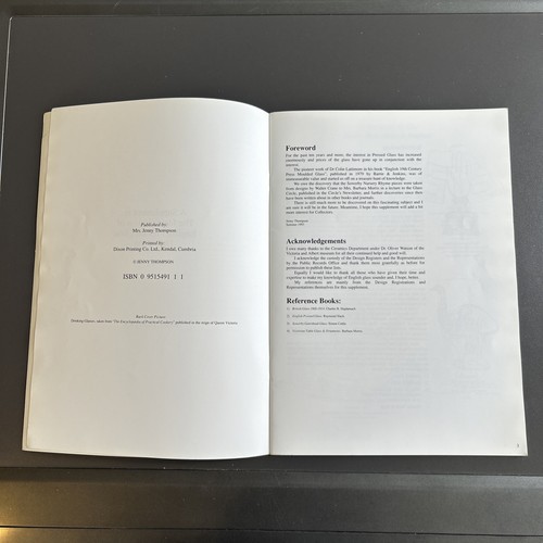 The Identification Of English Pressed Glass Book & SUPPLEMENT Jenny Thompson - Picture 20 of 24