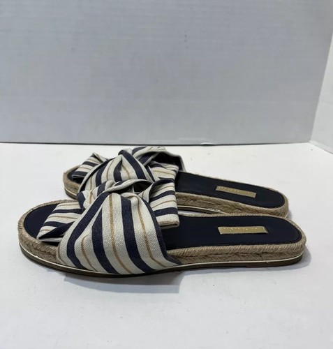 LOUISE ET CIE Womens Camille Espandrille Bow Slide Sandal Natural/Blue Moon 8.5M - Picture 2 of 12