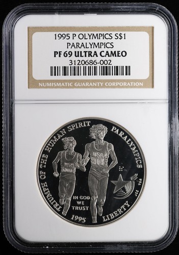 1995-P $1 Proof Olympics Paralympics Commem Silver Dollar NGC PF 69 UC | PR - Picture 1 of 2