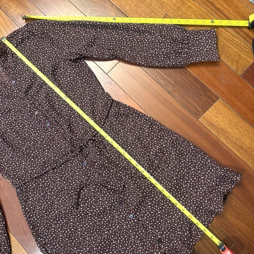 Abito Abercrombie &Fitch maculato linea A taglia:M marrone bordeaux retrò manica lunga - Foto 8 di 12