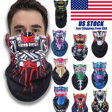 Skull Balaclava Neck Gaiter Scarf Bike Winter Fleece Face Mask Halloween for Ski