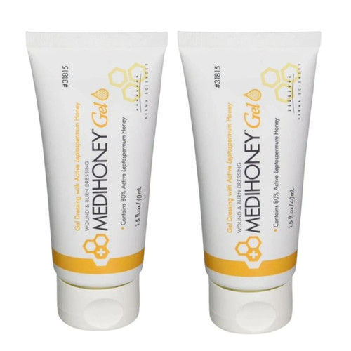2pack MediHoney - 1.5 oz Gel Wound & Burn Dressing Tube Medical Grade Honey New - Picture 1 of 7