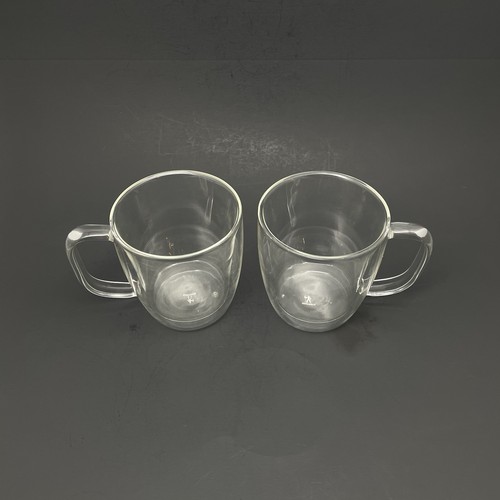 Zwilling J.A. Henckels Double Walled 12 oz Clear Glass Coffee Cups Mugs Set of 2 - Picture 6 of 7