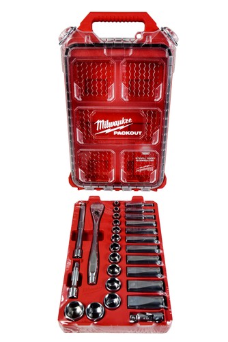 Milwaukee 48-22-9481 3/8" Drive SAE Ratchet & Socket Mechanics Tool Set w/ Case - Picture 7 of 12