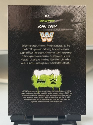 John Cena 2025 Topps Finest WWE #103 Uncommon Checkerboard Short Print - Bild 2 von 2