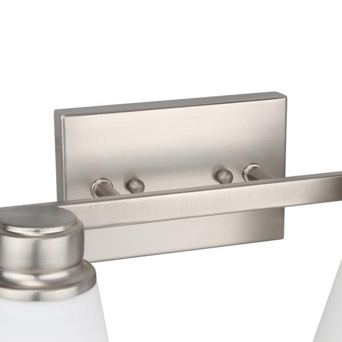 2-Light Vanity YHD Brushed Nickel Frosted Glass Up/Down Mount Modern Bath - Picture 4 of 4
