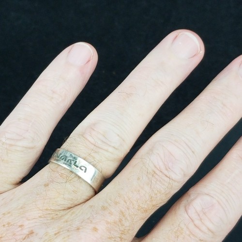 Gr. 9 Herrenring Sterling Silber 925 Ring Band Hebräisch NACHLASSVERKAUF - Bild 4 von 6