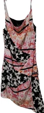Nicole Miller Collection Dress Womens Size 2 Pink Silk Print Francha Stretch NWT