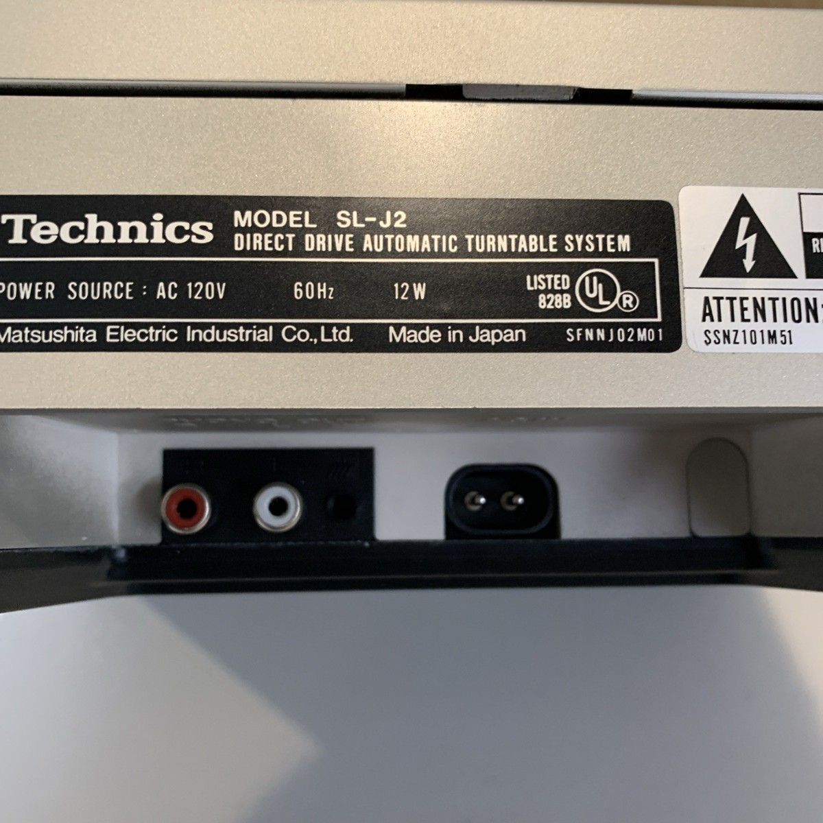 Technics SL-J2 Linear Tracking Turntable Vinyl Record Player