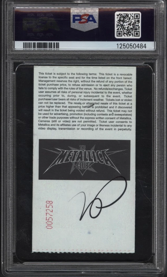 METALLICA Band Signed (4) Autographed Ticket 2004 PSA NM-MT 8 Auto Authentic - Image 2 of 2