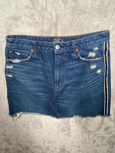 Abercrombie & Fitch Damen Zoe natürliche Leibhöhe Jeans Minirock Used-Look Größe 12 - Bild 1 von 3
