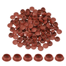 120Pcs Plastic Hole Plugs 3/5"(16mm) Screw Caps Cover Red Brown