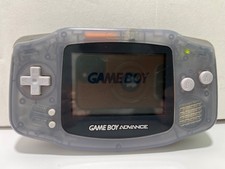Nintendo Game Boy Advance Console Only Clear Glacier - No Battery Cover - Works