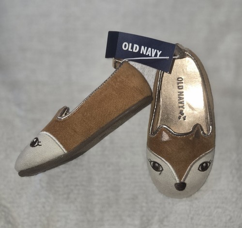 OLD NAVY CRITTER FOX ANIMAL LOAFER FLATS BALLERINAS MÄDCHEN * GR. 6 / 12-18 NEU - Bild 2 von 3