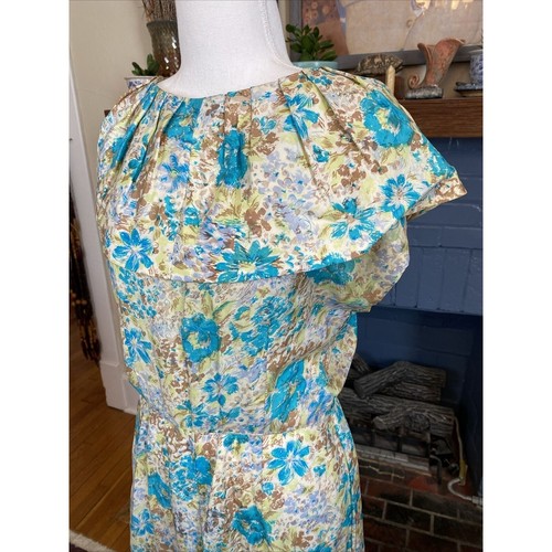 Vintage MCM 1950s 1960s Floral Party Cocktail Dress XS/S Roseweb New York 26” - Picture 14 of 14