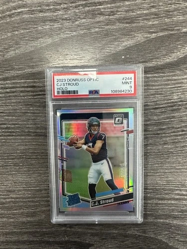 2023 Donruss Optic Holo #244 CJ Stroud Houston Texans RC Rated Rookie PSA 9