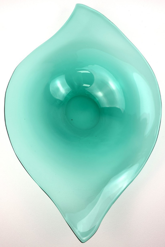 Blenko Glass Heavy Free Form Deep Dish Console Bowl 955 L Sea Green 19" Vtg - Picture 7 of 13