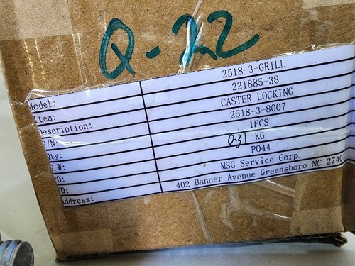 Lot of 2- Grill Swivel Locking Casters 2.5" Threaded Master Forge Kenmore 2518 - Picture 3 of 3