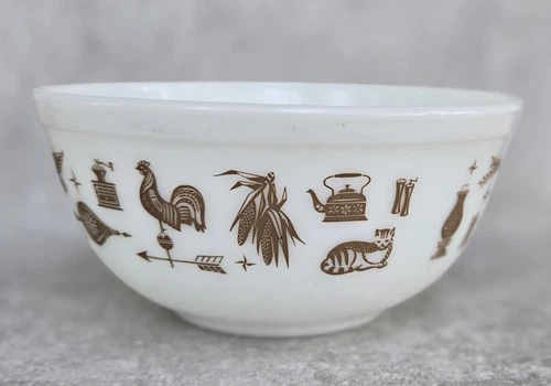 Vtg PYREX Early Americana Country 2-1/2 Qt #403 Mixing Serving Bowl FREE US SHIP