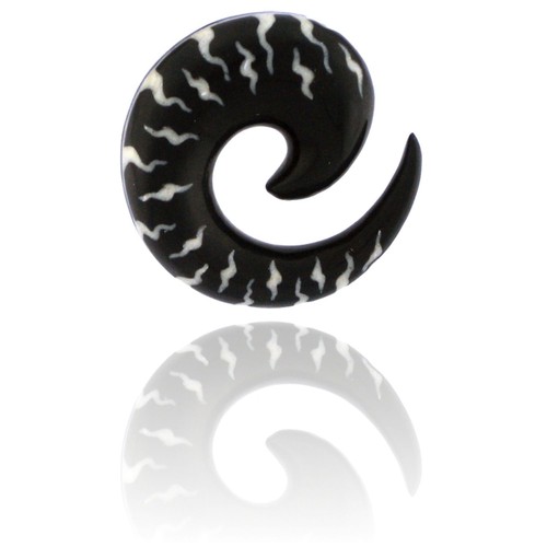 PAIR HORN 0g 8MM SPIRALS PLUGS TALONS TRIBAL INLAY PLUG