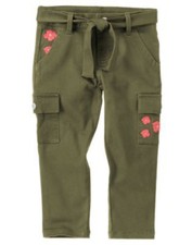 NWT GYMBOREE BURST OF SPRING OLIVE GREEN ADJUSTABLE PANTS SZ 4