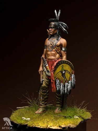 Soldado de juguete en miniatura pintado nativo americano 75 mm Blackfoot Warrior | Museo - Imagen 2 de 4