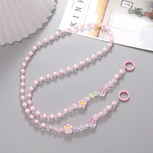 Beaded Pearl Crossbody Chain DIY Bag Chain Mobile Phone Lanyard Bag Accessory - Photo 12 sur 14