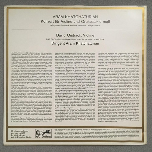 P608 Khatchaturian Violin Concerto Oistrakh Eurodisc 74 011 MK Stereo - Picture 3 of 3