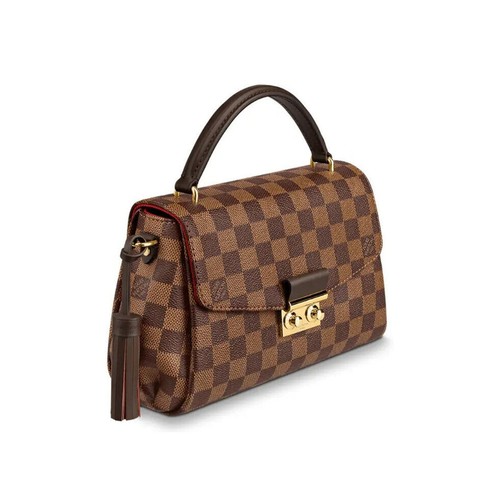 New Louis Vuitton Croisette Damier Ebene Shoulder Bag Brown Red lining Small LTD - Picture 8 of 24