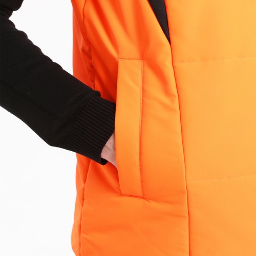 Hi Vis Puffer Vest Vegan Down-Free Quilted Stretchy Side Panel Work BodyWarmer - Picture 4 of 32