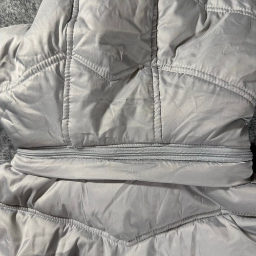Nautica Women’s Lt Gray/Black w/Faux Fur Hooded Puffer Jacket Detachable Hood M - Picture 6 of 13