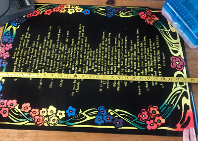Felted Black Light Poster The Note to Young Lovers The Moon 1972