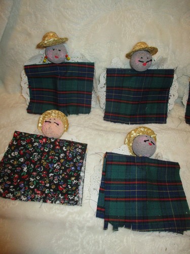 Adornos de Navidad ~ Ángeles Pancho ~ 6 unidades ~ Hecho a mano ~ Años 90 - Imagen 2 de 8