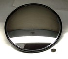 8-1/2" OAD USED CONVEX GLASS MIRROR CENTER BOLT BLACK STEEL BACK W/NUT & WASHERS
