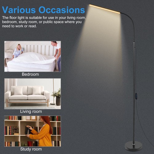 LED Floor Lamp Modern Free Standing Reading Light for Living Room Salon Office - Picture 14 of 24