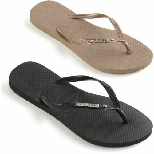 havaianas slim rose gold crystal