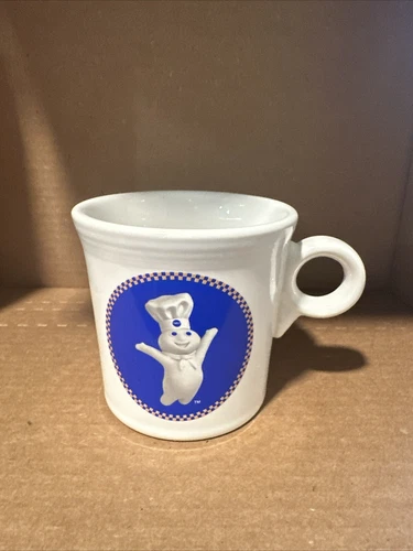 Fiestaware White Pillsbury Dough Boy Ring Handled Mug Fiesta