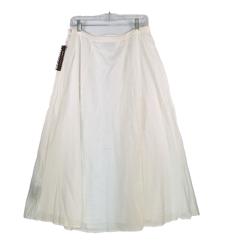 Falda midi de algodón Dana Buckman Voile forrada blanca ligera talla 8 - Imagen 3 de 12