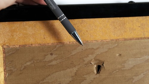 Carrello a fiori giapponese Byobu a 4 pannelli firmato a mano e dipinto schermo pieghevole in perfette condizioni + - Foto 10 di 12