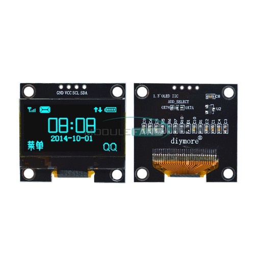 Blue 1.3" OLED LCD Display 4Pin Module IIC I2C 128x64 3-5V Interface for Arduino - Picture 5 of 12