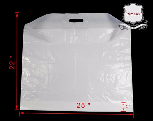 10 Extra 25" x 22" x 3" Strong White Patch Handle Plastic Carrier Bags UK STOCK - Picture 2 of 7